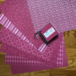 Stampin’ Up Designer Series 12x12 paper Rose Red